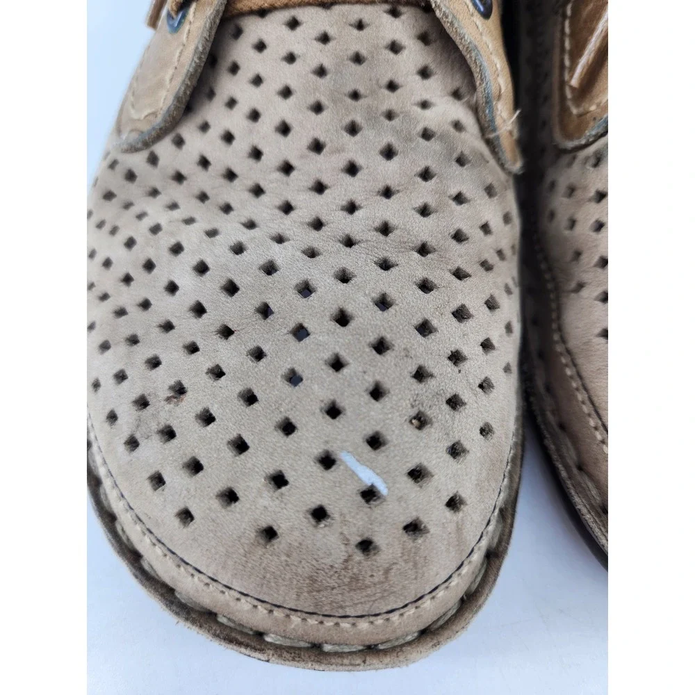 Finn Comfort Baden Perforated Leather Lace Up Shoes Womens 39 US 8.5 Tan Germany